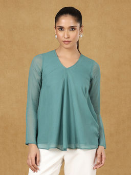 Powersutra - Green Solid A-Line Top