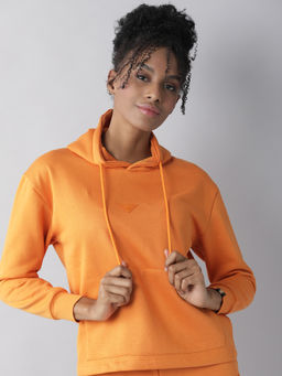 RAREISM - Orange Solid Plain SweatShirt