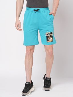 FITZ - Solid French Terry Slim Fit Shorts Sea Blue