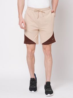FITZ - Colorblock French Terry Slim Fit Shorts Beige