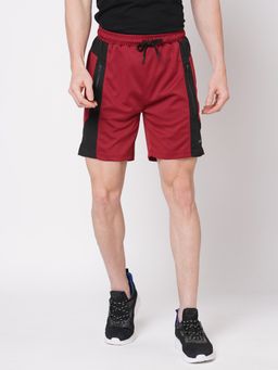 FITZ - Colorblock Polyester Regular Shorts Maroon
