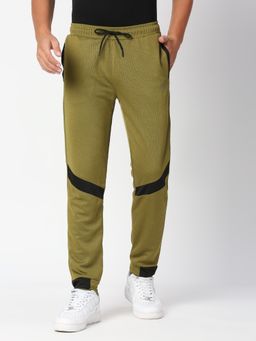 FITZ - Solid Polyester Slim Fit Trackpants Olive