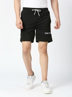 FITZ - Solid Polyester Slim Fit Shorts Jet Black