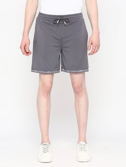 FITZ - Solid Polyester Slim Fit Shorts Charcoal