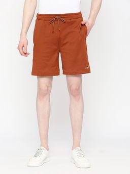 FITZ - Solid Polyester Slim Fit Shorts Rust