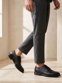 REGAL - Men Black Leather Oxfords