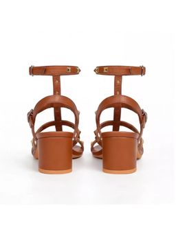 AUZORI - Women Tan Leather Gladiators