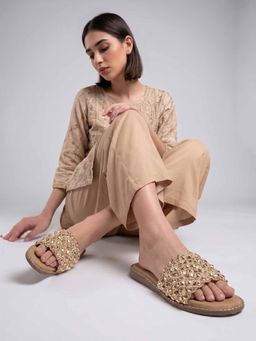 Dollphin - Women Gold Jute Sandals
