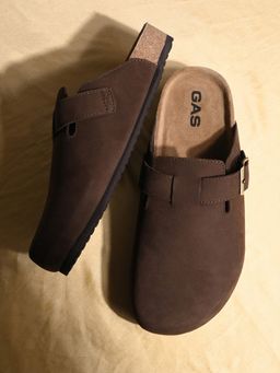 GAS - Men Brown Leather 1 Pack of Mules