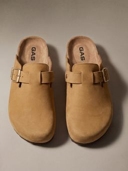 GAS - Men Taupe Leather 1 Pack of Mules
