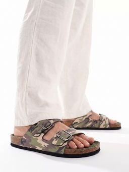 GAS - Men Olive Leather 1 Pack of Sandals