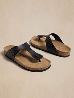 GAS - Men Black Leather 1 Pack of Sandals