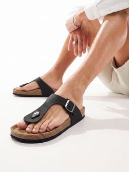 GAS - Men Black Leather 1 Pack of Sandals