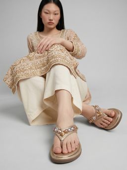 Dollphin - Women Gold PU Sandals