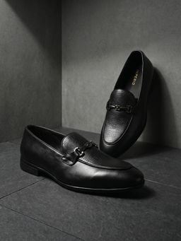 Imperio - Men Black Leather Loafers