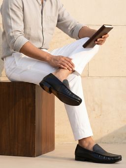 Imperio - Men Black Leather Loafers