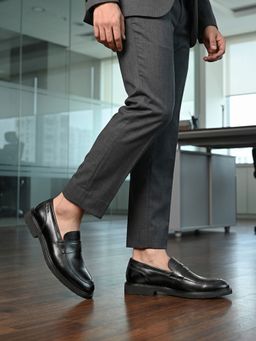 Imperio - Men Black Leather Loafers