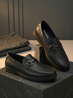Imperio - Men Black Leather Loafers