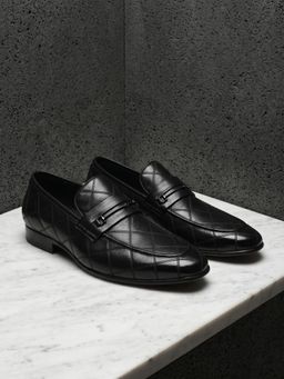 Imperio - Men Black Leather Loafers