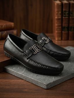 Imperio - Men Black Leather Loafers