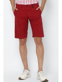Allen Solly - Men Red Solid Slim Fit Shorts