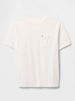 GAP - White Solid T-Shirt