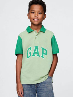 GAP - Green Colorblock Polo T-Shirt