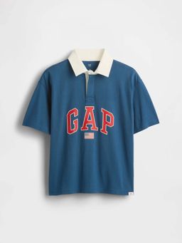 GAP - Blue Solid Polo T-Shirt