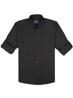 CHARCHIT - Black Self Design Shirt