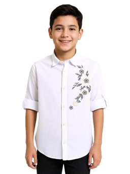 CHARCHIT - White Embroidered Shirt