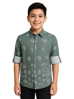 CAVIO - Green Floral Shirt