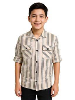 CAVIO - Beige Stripes Shirt
