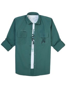 CAVIO - Green Printed Shirt and T-Shirt