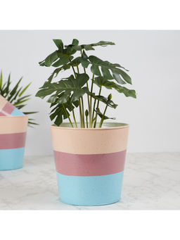 HomeTown - Pep Pop Metal Multi Band Planter 19Cm in Multicolour