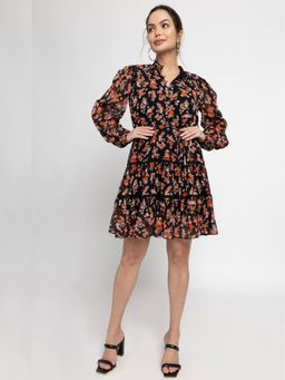 JULO - Black Blossom Mini Dress