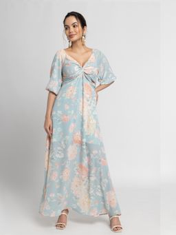 JULO - Frost Blue Yoke Maxi Dress