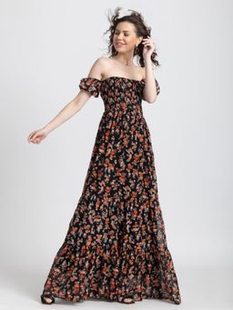 JULO - Black Blossom Maxi Dress
