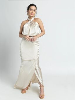 JULO - Creamy Halter Maxi Dress