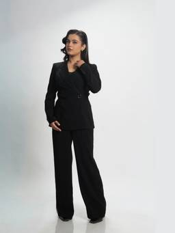 SG.Label - Black Signature Wrap Blazer With Pant
