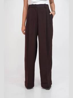 SG.Label - High Waist Pleated Trousers Rich Maroon