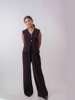 SG.Label - Maroon V Vest With Trouser