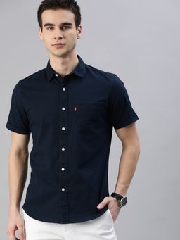 Levi's - Men Navy Blue Collar Neck Shirt
