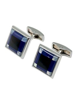 The Tie Hub - Men Blue Mop Square Cufflinks