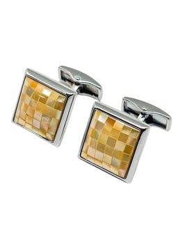 The Tie Hub - Men Gold Mop Square Cufflinks