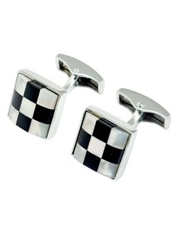 The Tie Hub - Men Checkered Mop Square Cufflinks