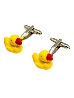 The Tie Hub - Men Yellow and Red Duck Cufflinks