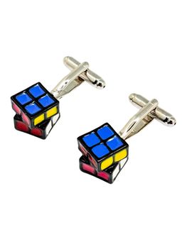 The Tie Hub - Men Multi-Color Rubiks Cube Cufflinks