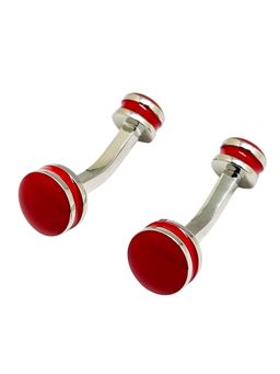 The Tie Hub - Men Red Double-Sided Button Cufflinks