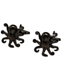 The Tie Hub - Men Black Octopus Brass Cufflinks