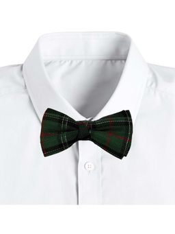 The Tie Hub - Men Green Checkered Wool Bow Tie